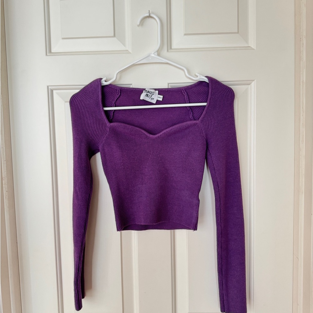 Princess Polly Purple Long Sleeve Knit Top